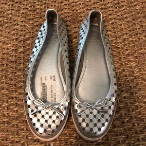 Tory Burch Silver Flats